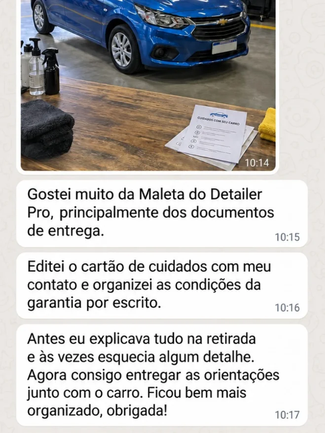 Depoimento sobre os documentos de entrega e termo de garantia